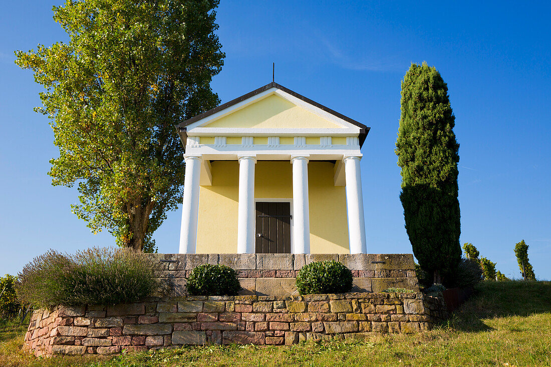  The Sun Temple in the vineyards of Maikammer on the Wine Route, Rhineland-Palatinate, Germany 