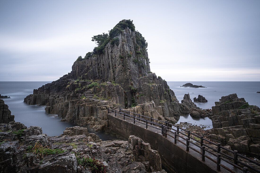  Cliffs in Mikuni, Japan, old cliffs by the sea, Hokoshima Shrine, Sakai, Fukui Prefecture, Japan 