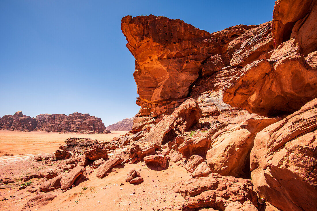 Wüstenlandschaft in Wadi Rum, Jordanien