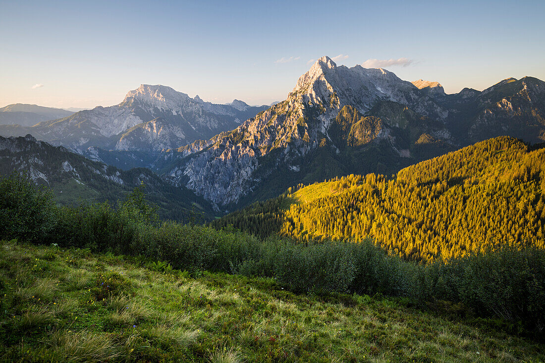 Blick vom Spielkogel zum Großen Ödstein, Ennstaler Alpen, Steiermark, Österreich