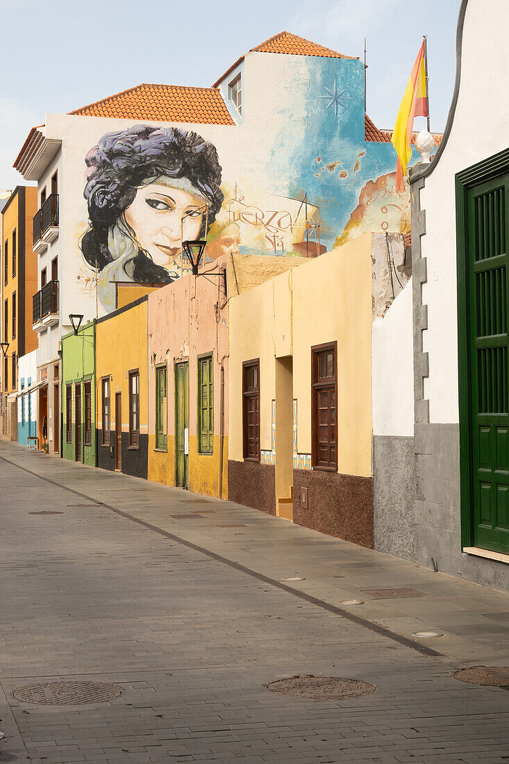 Puerto de la Cruz, Hafennähe, Street Art in der Calle Mequinez, Teneriffa, Kanarische Inseln, Spanien