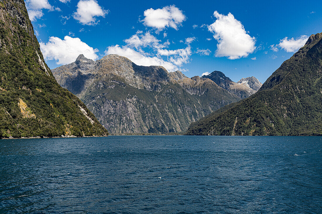 Views of Milford Sound while on a boat to the ocean.