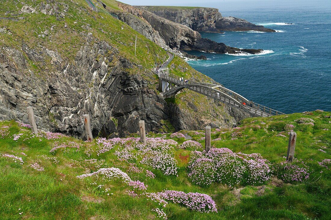 Ireland, County Cork, Mizen Peninsula, bridge to Mizen Head Lighthouse