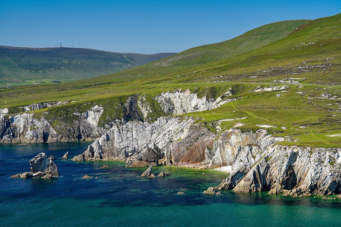Ireland, County Mayo, Archill Island, southwest coast, white cliffs of Ashleam