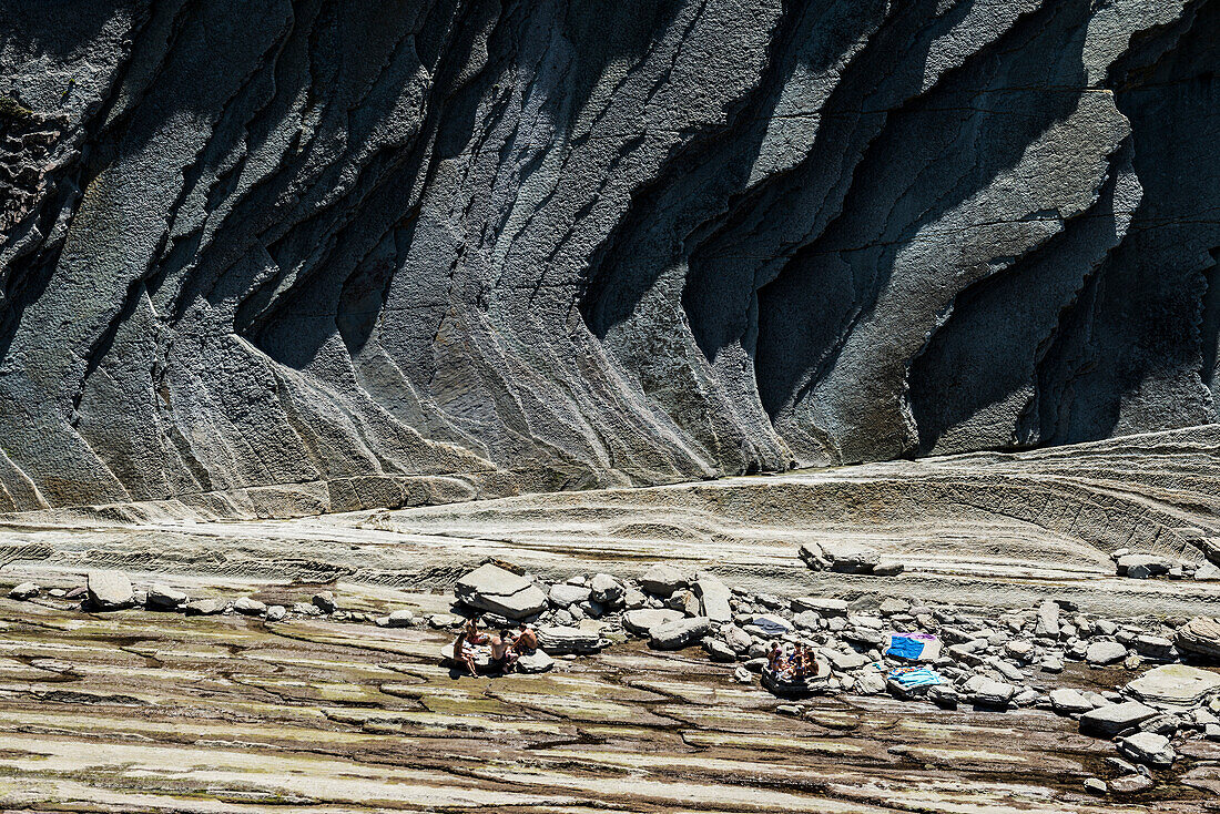 Flysch rock formation, Zumaia, near San Sebastian, Guipuzcoa Province, Basque Country, Northern Spain, Spain