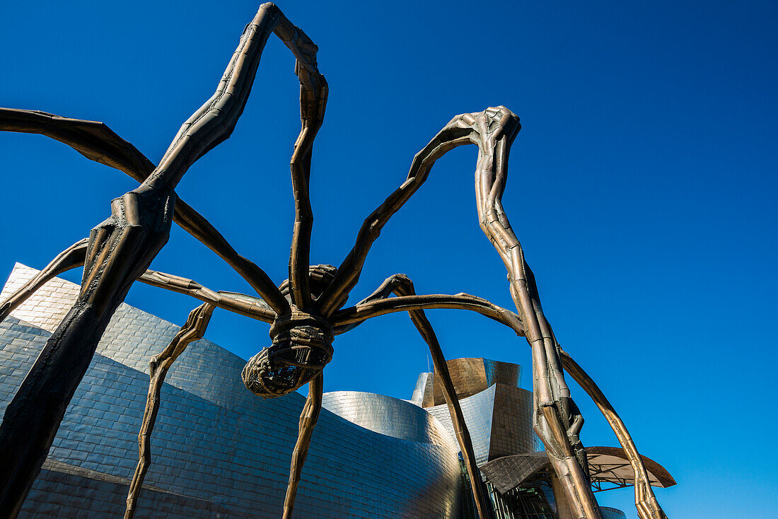 Spinnen-Skulptur 'Maman' vor Guggenheim Museum, Bilbao, Provinz Bizkaia, Baskenland, Spanien