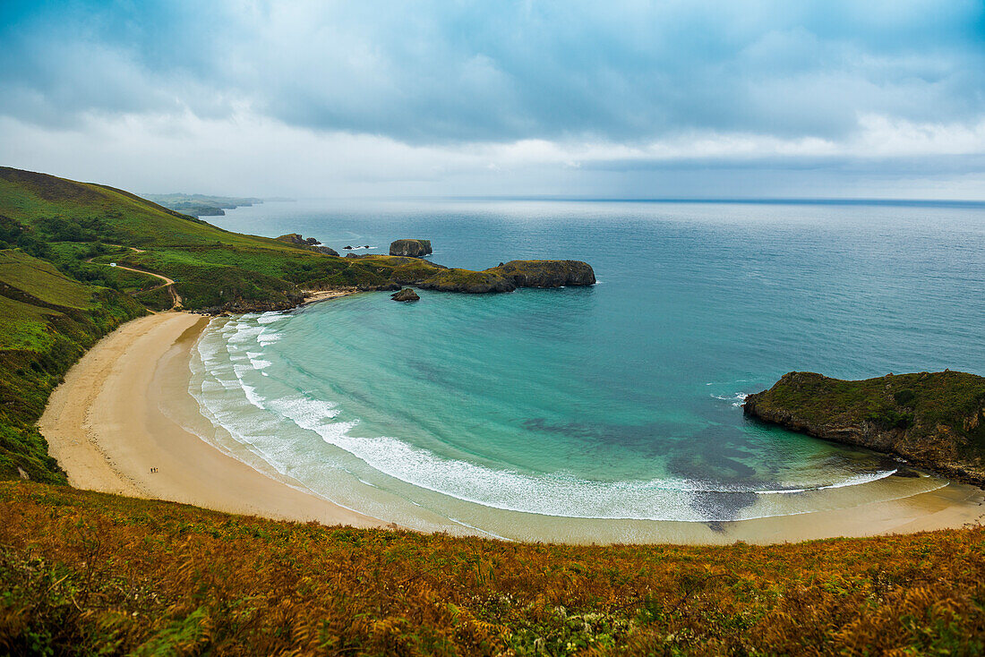 Beach, Playa de Torimbia, near Llanes, Asturias, Asturias, Costa Verde, Northern Spain, Spain