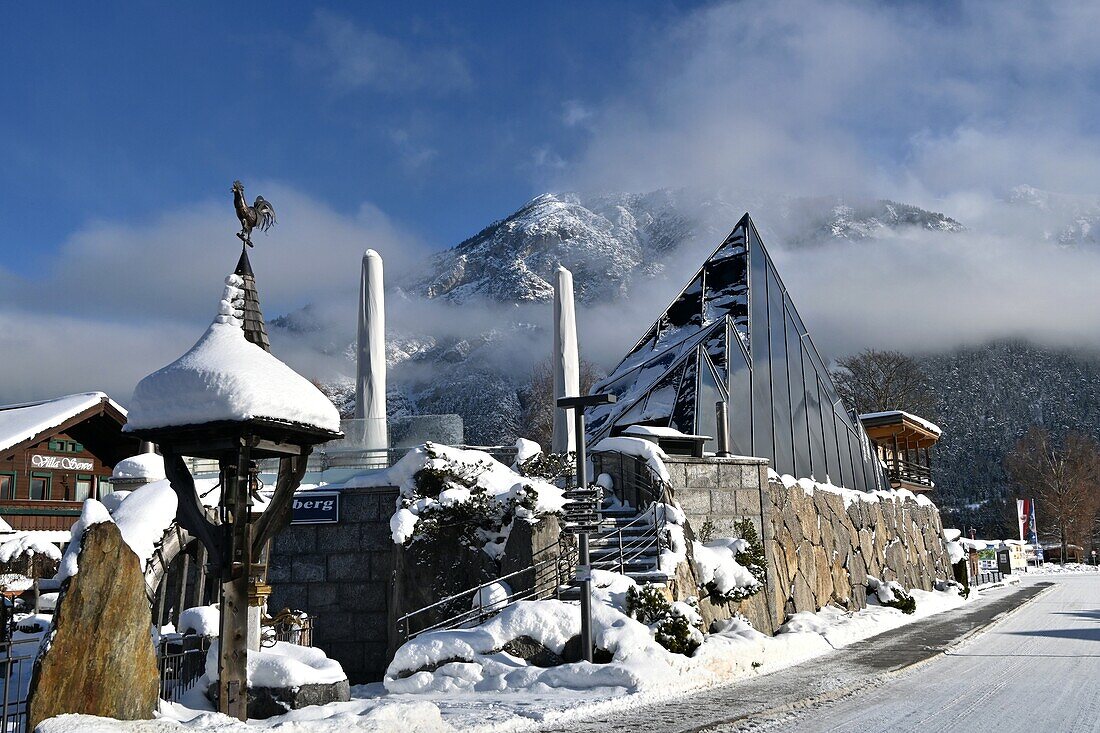 Museum in Pertisau on Lake Achensee, winter in Tyrol, Austria