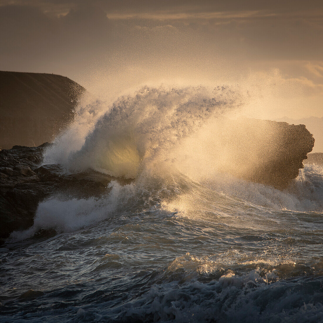  Powerful waves in the evening light, Fuerteventura, Spain 