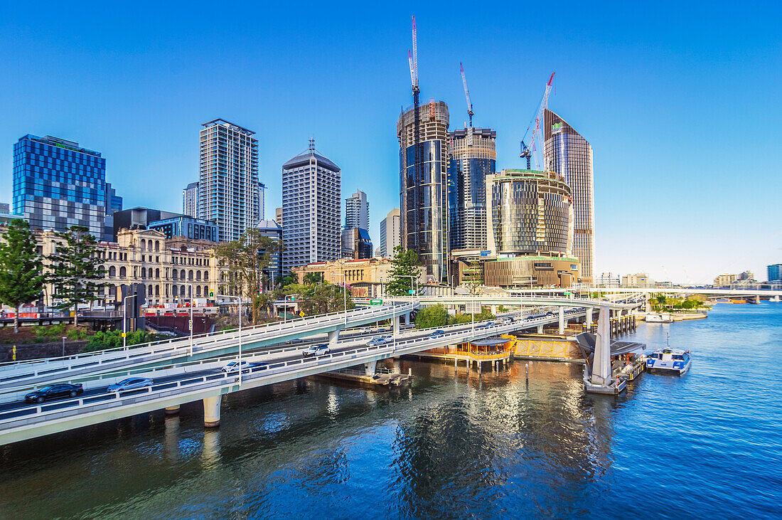  Cityscape of Brisbane, capital of the state of Queensland in northeastern Australia.  