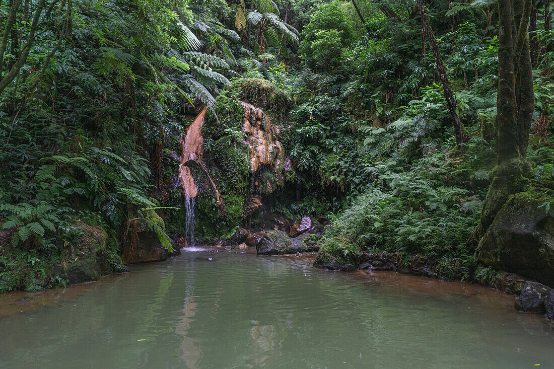 Die heißen Quellen von Caldeira Velha auf der Azoreninsel Sao Miguel