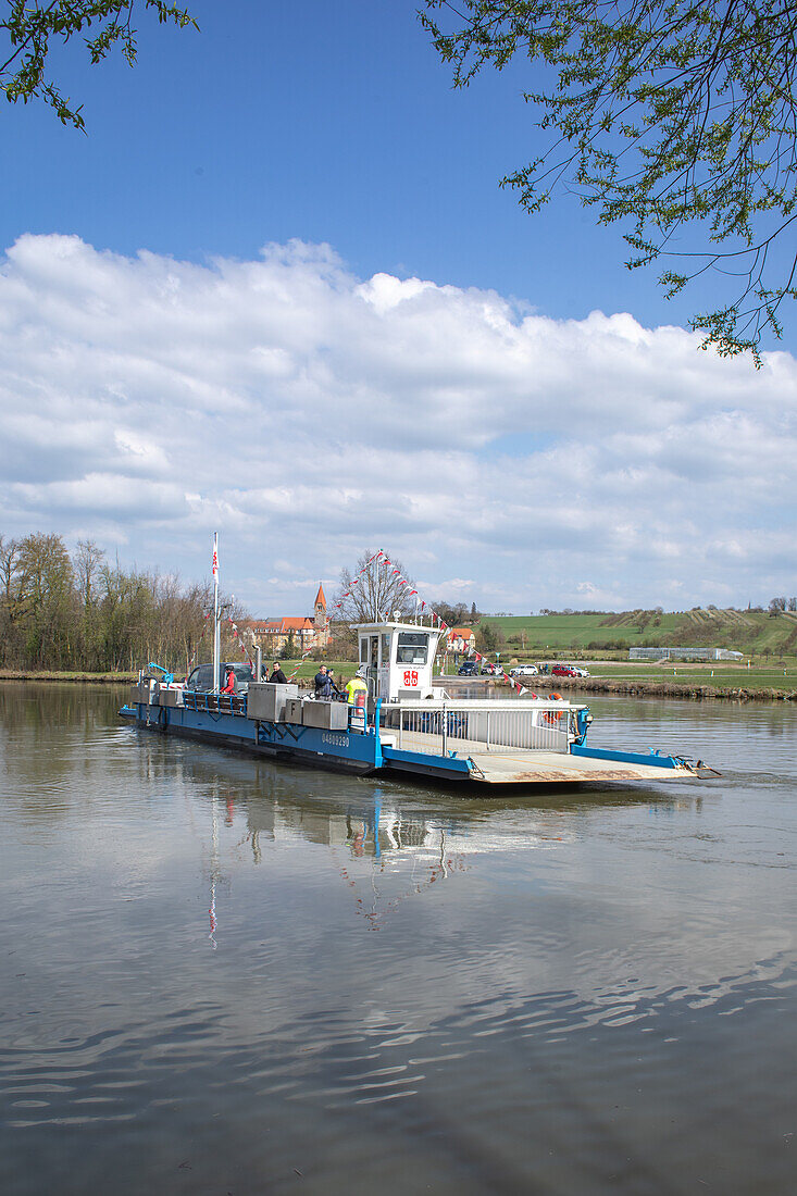  Main ferry near Wipfeld, Schweinfurt, Lower Franconia, Franconia, Bavaria, Germany, Europe 