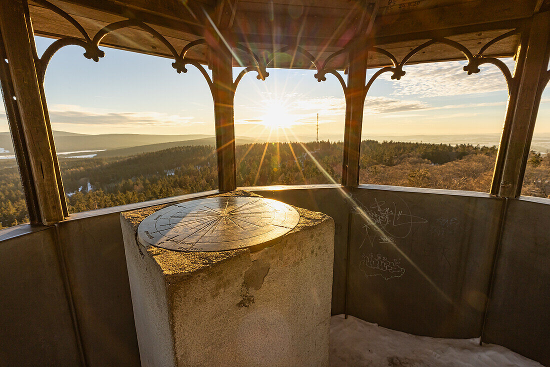 Abends am Waldstein, Weißenstadt, Sparneck, Fichtelgebirge, Oberfranken, Franken, Bayern, Deutschland, Europa