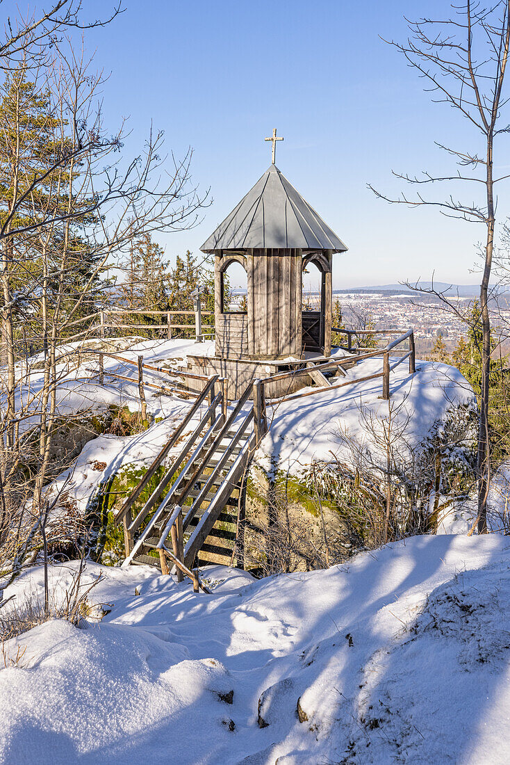  Winter in the Great Labyrinth, Luisenburg, Wunsiedel, Fichtelgebirge, Upper Franconia, Franconia, Bavaria, Germany, Europe 