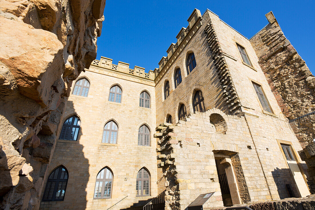  Facade of the inner courtyard of Hambach Castle in Neustadt an der Weinstrasse, Rhineland-Palatinate, Germany 