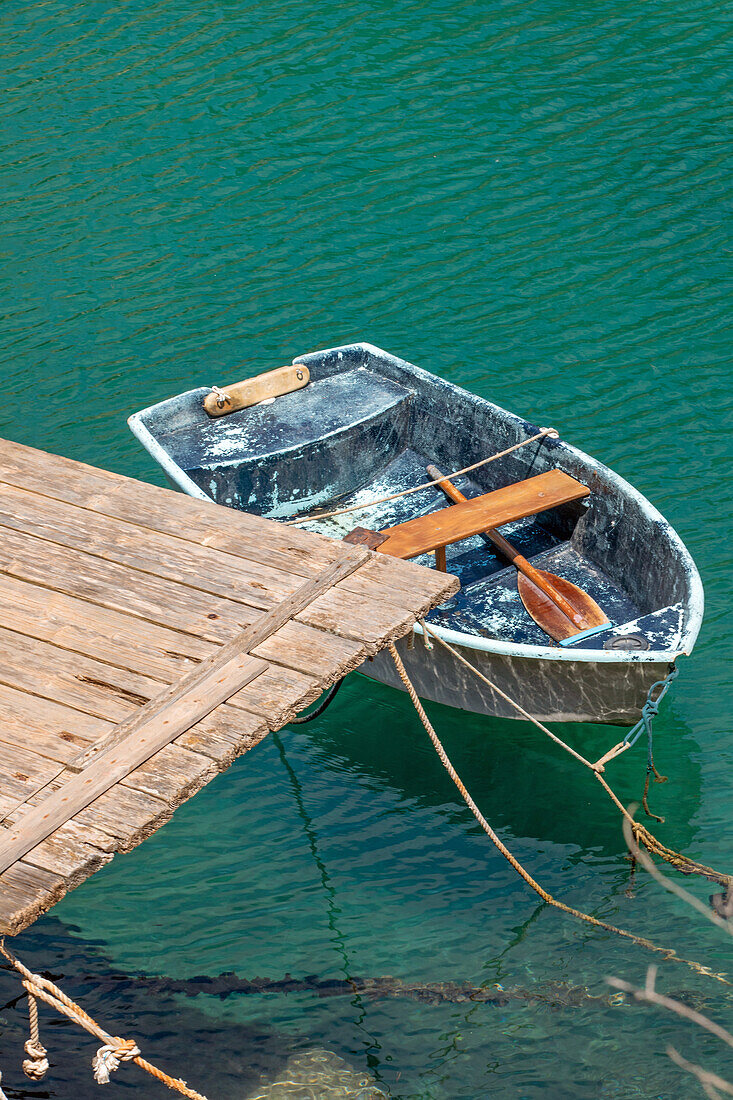 Fischerboot im Port de Cala Figuera, Cala Figuera, Santanyi, Mallorca, Balearen, Mittelmeer, Spanien