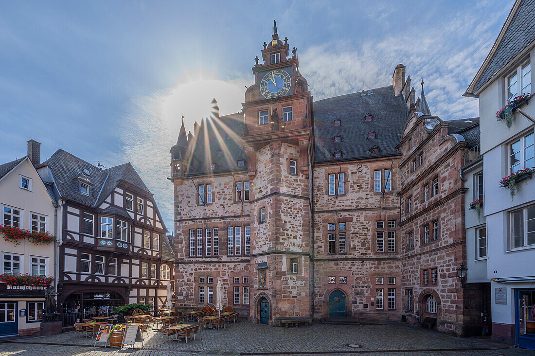  Town hall, Marburg, Lahn, Hessisches Bergland, Lahntal, Hesse, Germany 