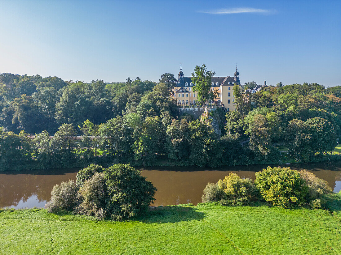  Oranienstein Castle in Diez an der Lahn, Westerwald, Lahntal, Taunus, Rhineland-Palatinate, Germany 