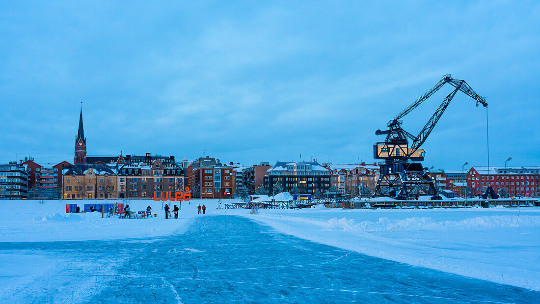  Skyline from wintery Luleå; Lulea, Norrbotten, Sweden 