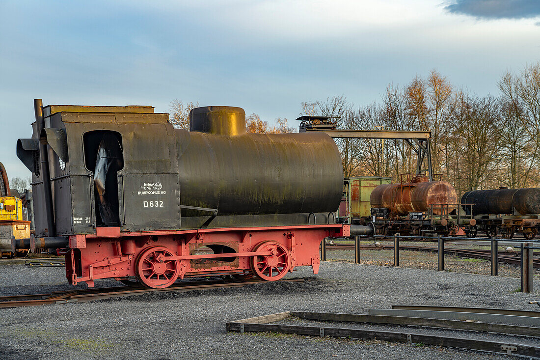  Locomotive of the disused hard coal mine and Zeche Zollern museum in Dortmund, part of the Route of Industrial Culture in the Ruhr area, North Rhine-Westphalia, Germany, Europe   