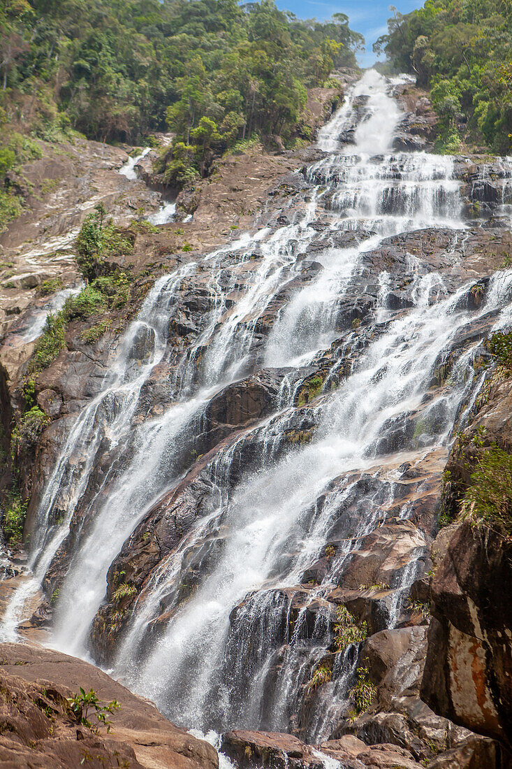 Chemerong-Wasserfall, District Dungun, Bundesstaat Terengganu, Malaysia, Südostasien, Asien
