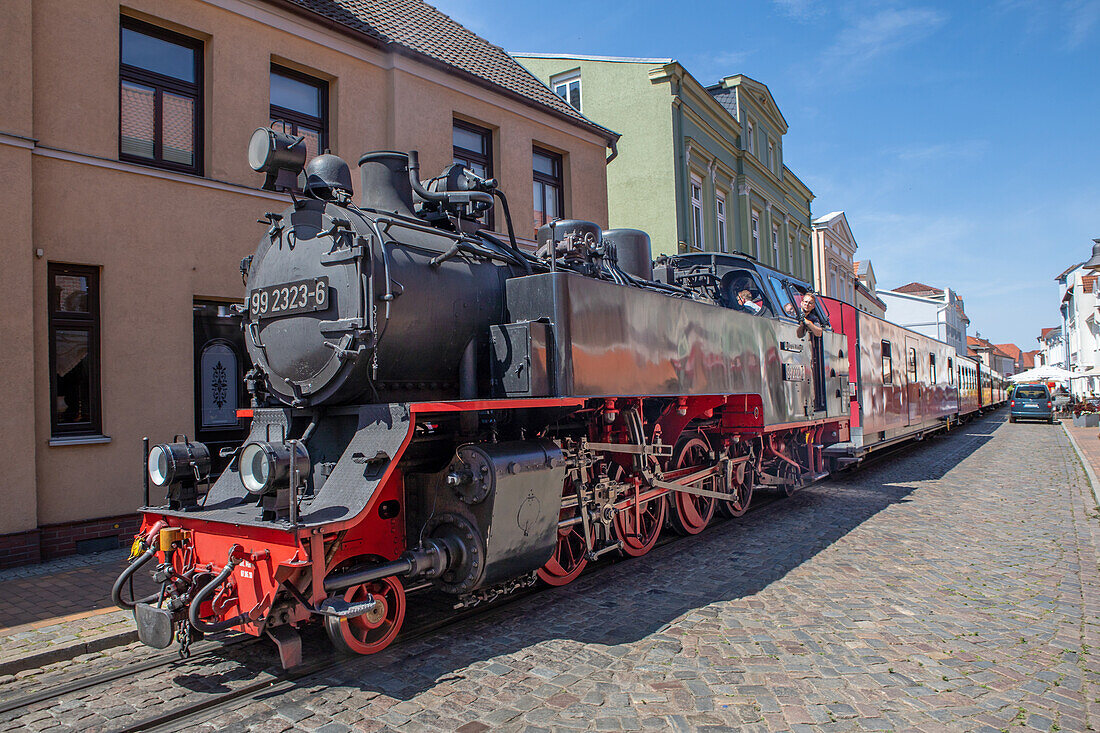  Bäderbahn Molli in Bad Doberan, Kühlungsborn, Heiligendamm, Bad Doberan, Baltic Sea, Mecklenburg-Western Pomerania, Germany 