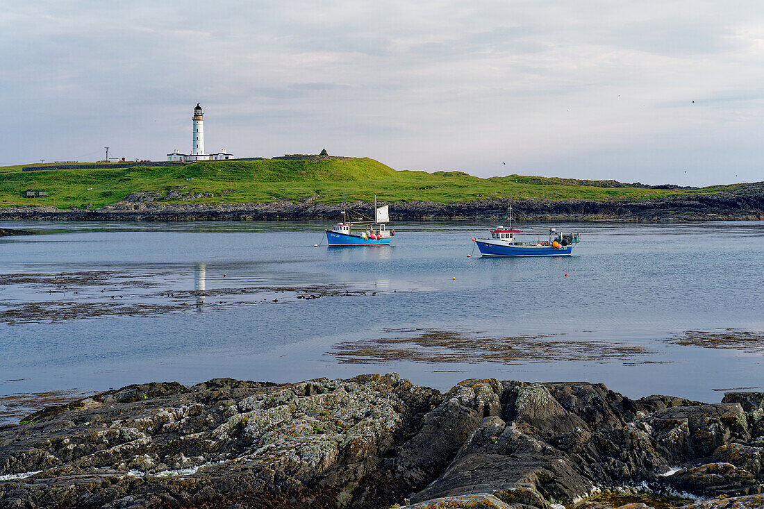 Großbritannien, Schottland, Hebriden Insel Isle of Islay, Leuchtturm beim Dorf Portnahaven an der Westküste