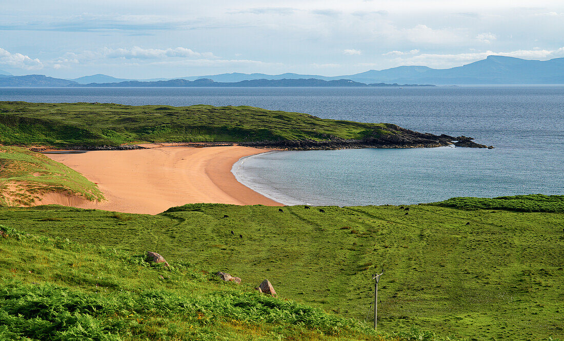 Großbritannien, Schottland, West Highlands, Gairloch, Blick zur Bucht mit Red Point Beach