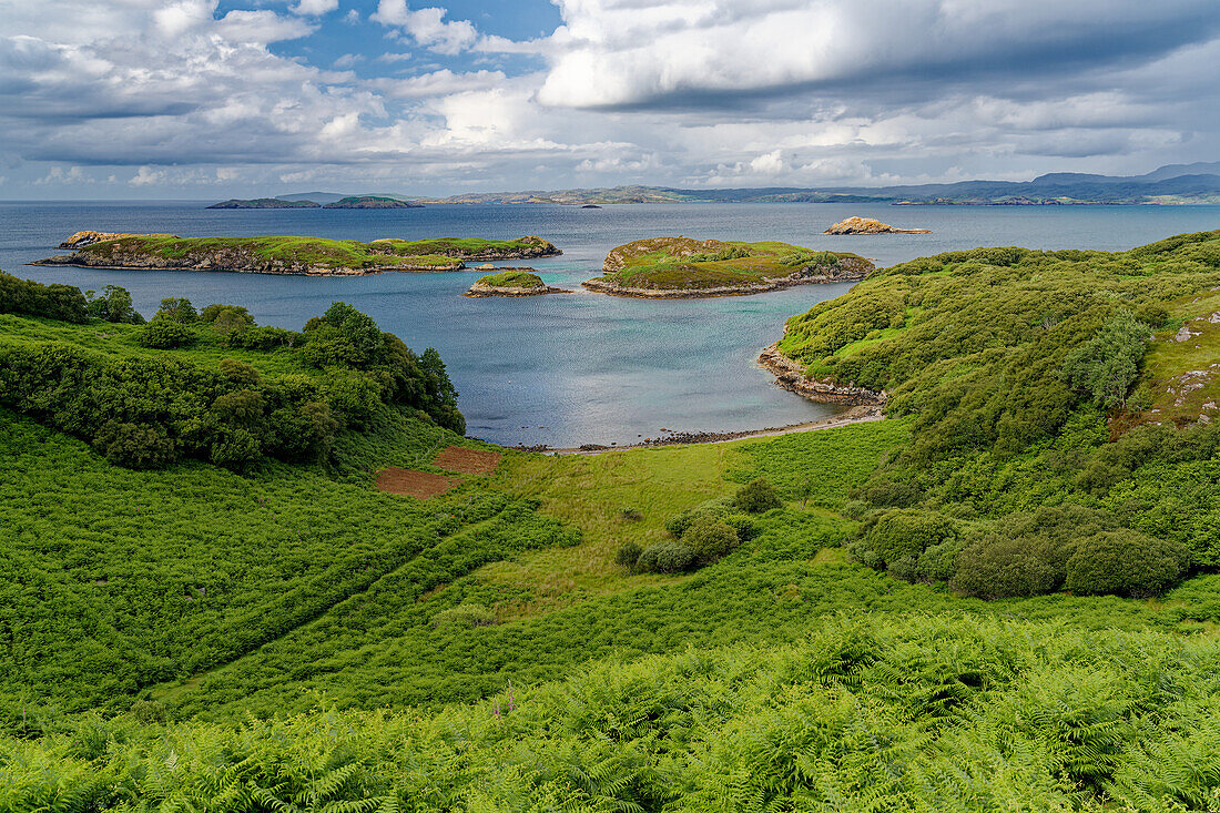 Großbritannien, Schottland, Nord West Highlands, Drumbeg, Ausblick auf die Eddrachillis Bay Bucht