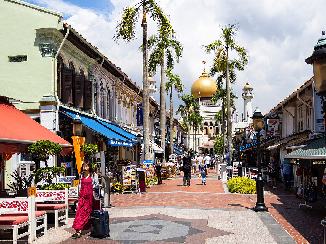 Stadtviertel Kampong Glam, mit Masjid Sultan Moschee, Singapur, Republik Singapur, Südostasien