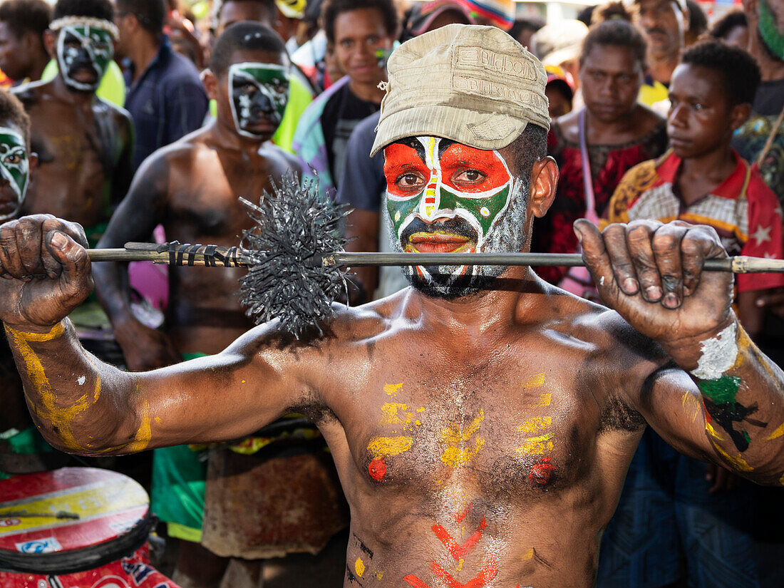 Mann, Eingeborener, Sing sing, Morobe Show, Lae, Papua Neuguinea