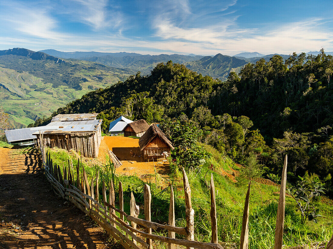  Kiowe village in the mountain rainforest, Eastern Highlands, Papua New Guinea 