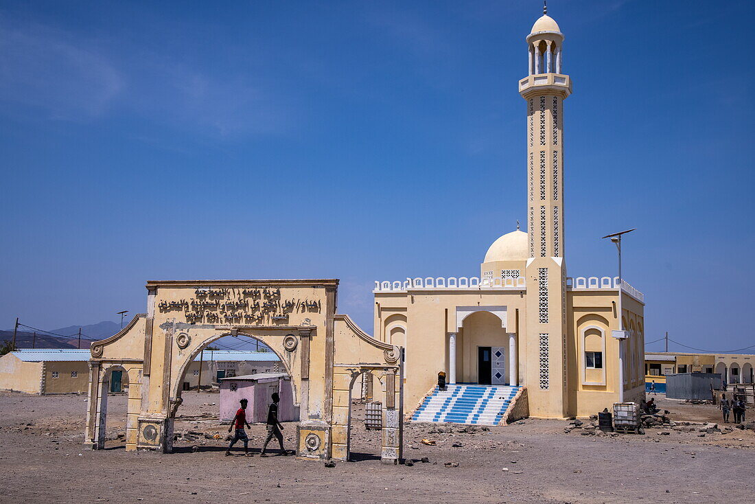  Mosque in the village, near Arta, Djibouti, Middle East 