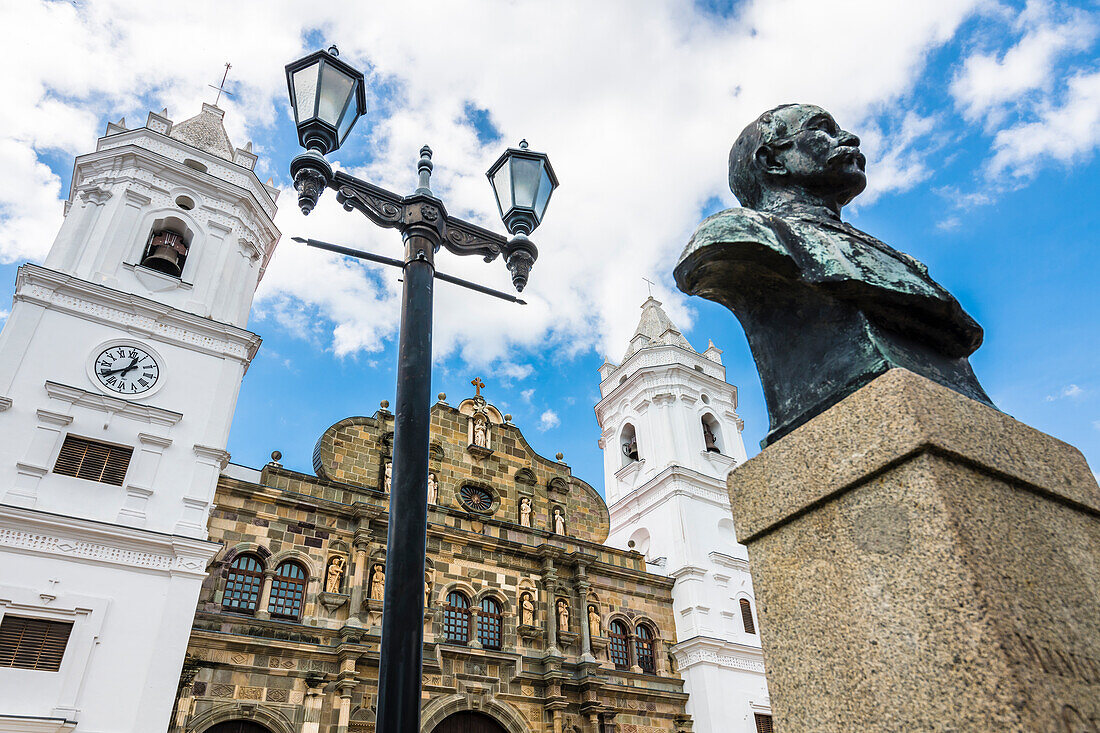  Bust of Manuel Amador Guerrero, first president, Cathedral Basilica of Santa Maria la Antigua, Panama City, Panama, America 