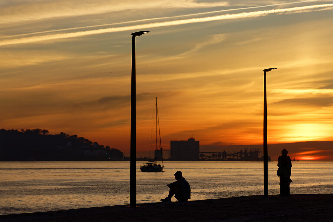  Evening on the Tejo, Alcantara, Lisbon, Portugal. 