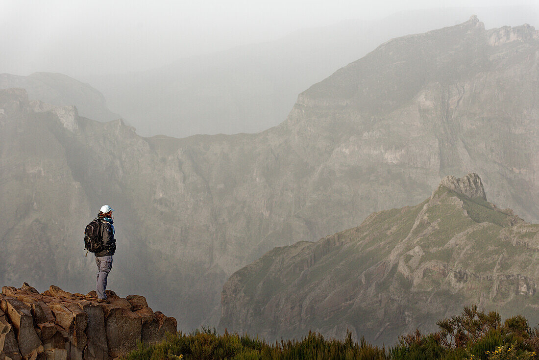  High above the valleys at Pico do Arieiro, Madeira, Portugal. 