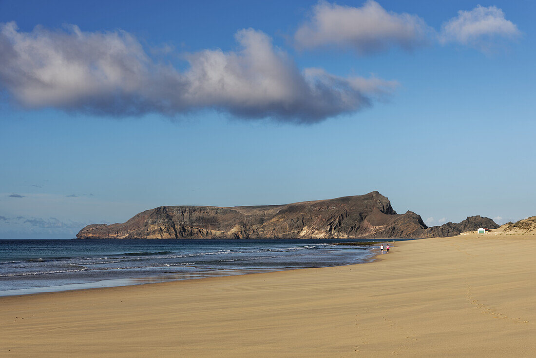 Beach walk on Porto Santo beach, Portugal