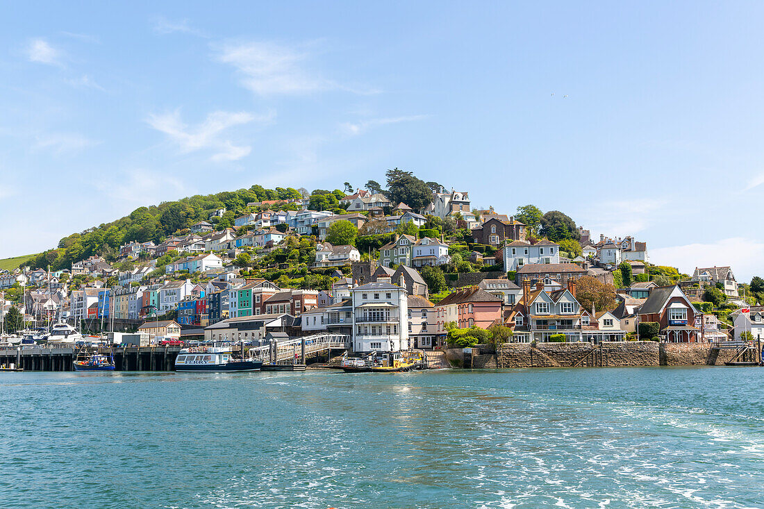 View looking back from ferry at Kingswear, Devon, England, UK