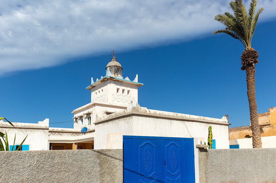 Leuchtturm Art-Deco-Architektur spanische Kolonialgebäude, Sidi Ifni, Marokko, Nordafrika