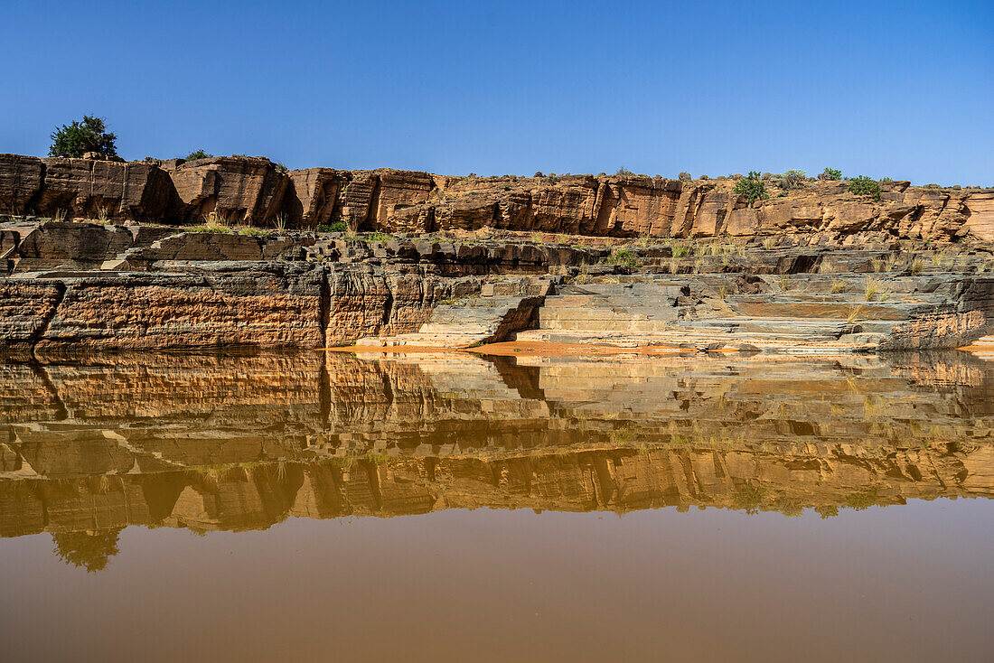  North Africa, Morocco, Guelmim, Oued Noun, river with interesting rock structures 