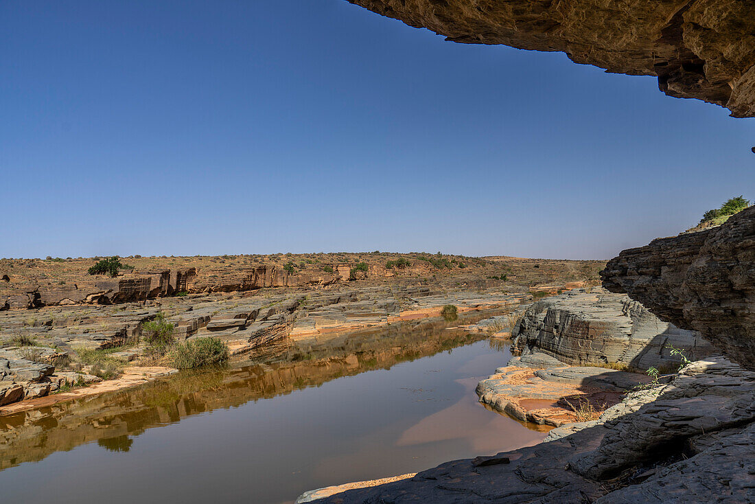  North Africa, Morocco, Guelmim, Oued Noun, river with interesting rock structures 