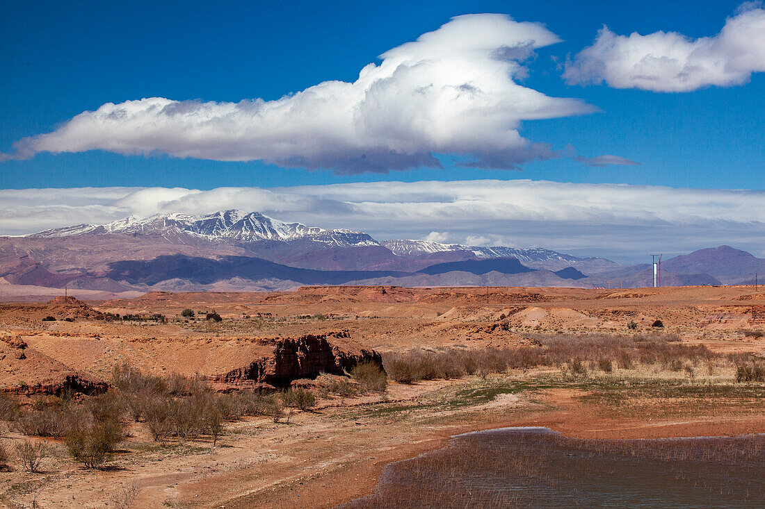 Nordafrika, Marokko, Provinz Ouarzazate, Stausee, Atlas Gebirge\n