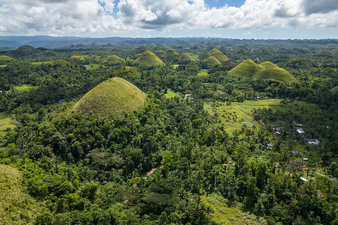  Aerial view of the Chocolate Hills geological formation, near Carmen, Bohol, Philippines 