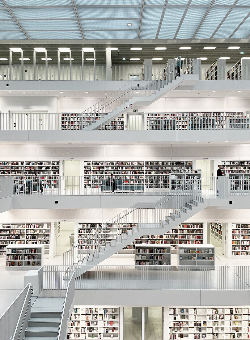  City Library at Mailänder Platz, Stuttgart, Baden-Württemberg, Germany 