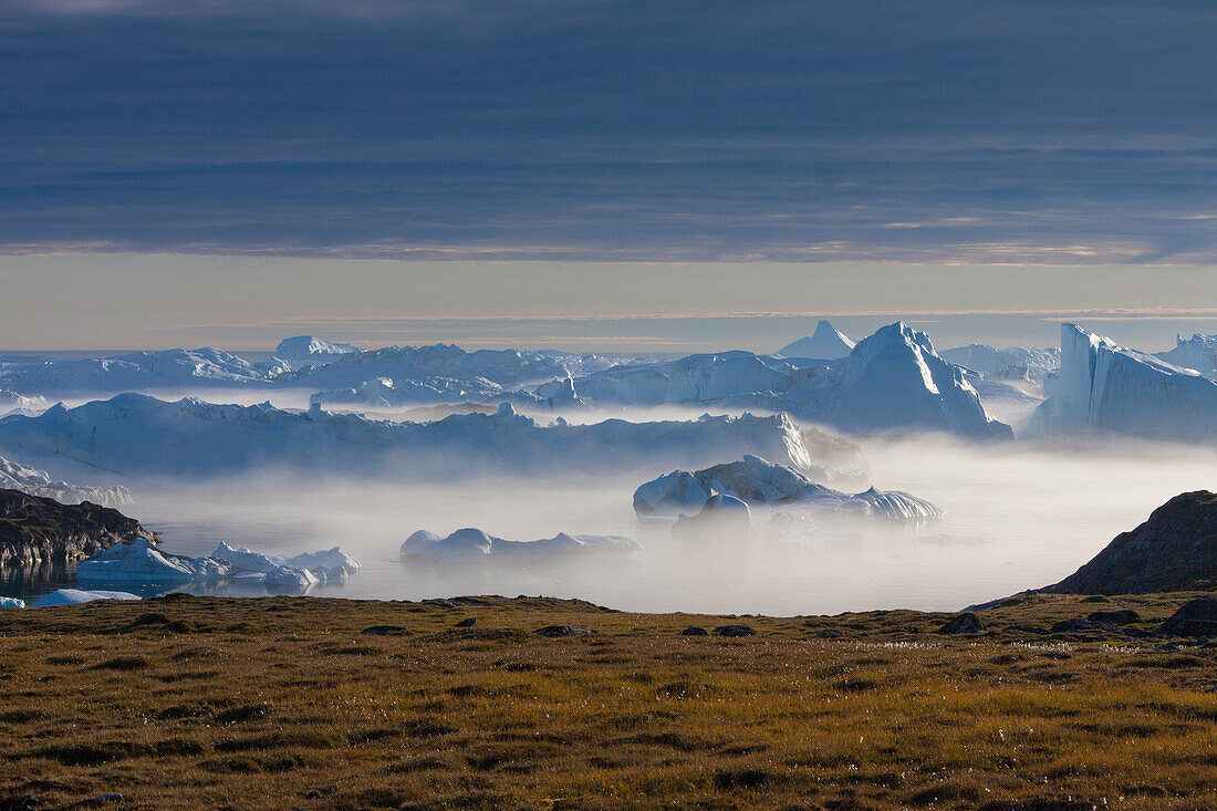  Icebergs in the Kangia Icefjord, UNESCO World Heritage Site, Disko Bay, West Greenland, Greenland 