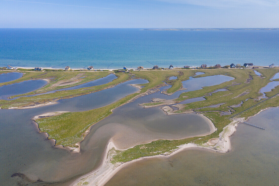 Blick auf die Häuser am Steinwarder, Heiligenhafen, Schleswig-Holstein, Deutschland