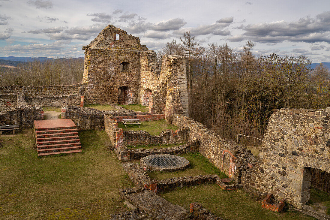  At the Altnußberg Castle in the district of Cham, Lower Bavaria, Bavaria, Germany, Europe 