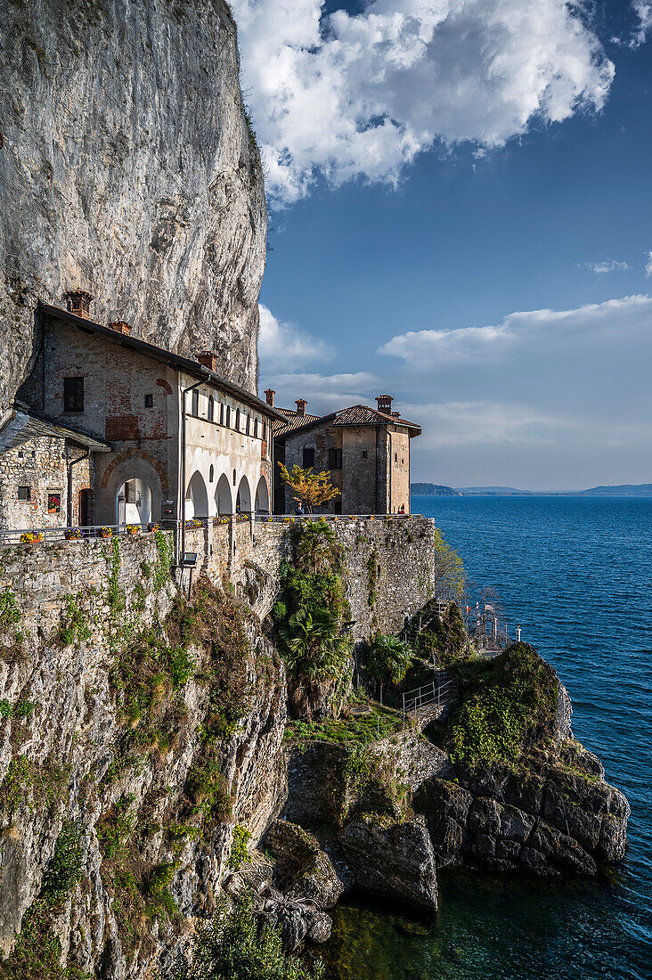  Monastery of Santa Caterina del Sasso, Province of Varese, Lake Maggiore, Lombardy, Italy, Europe 