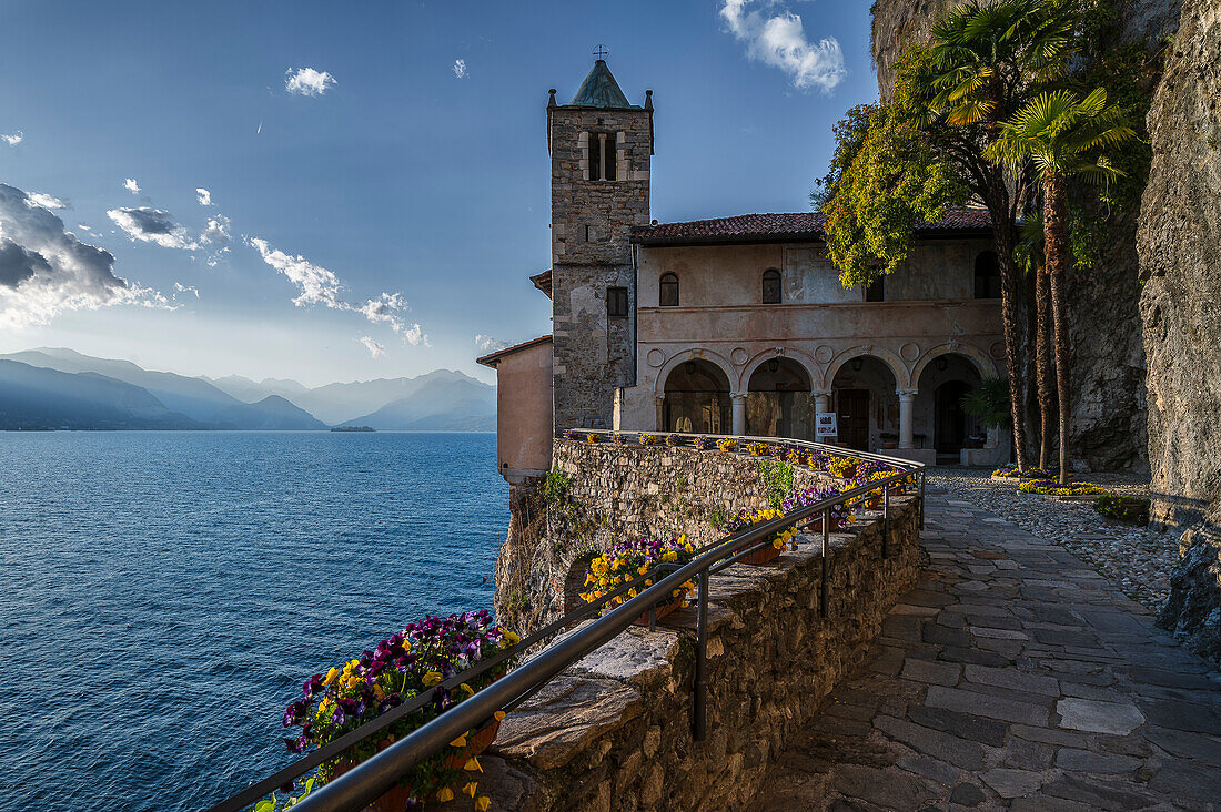  Monastery of Santa Caterina del Sasso, Province of Varese, Lake Maggiore, Lombardy, Italy, Europe 