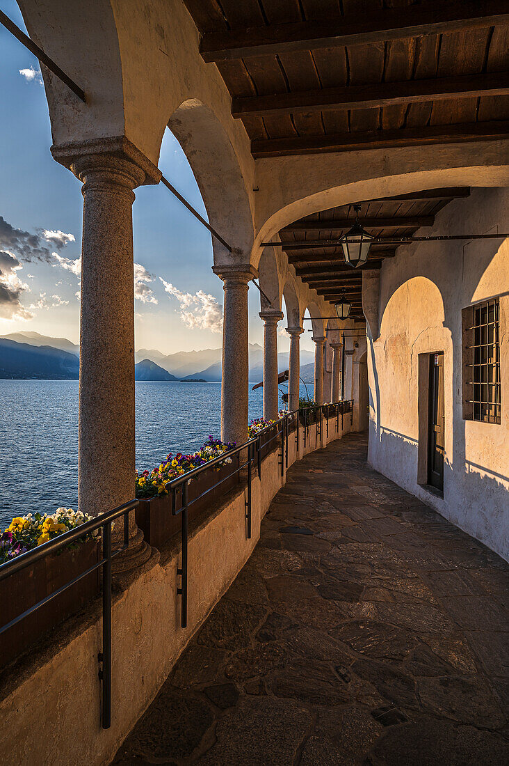  Monastery of Santa Caterina del Sasso, Province of Varese, Lake Maggiore, Lombardy, Italy, Europe 